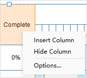 column context menu