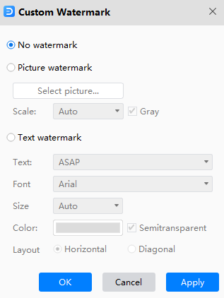 custom watermark window