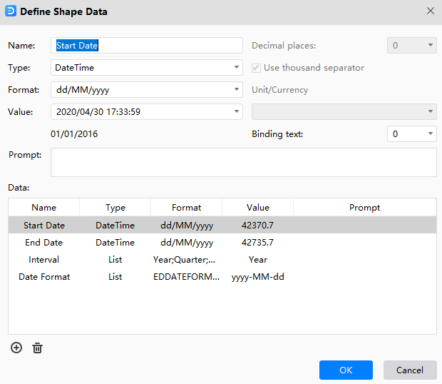 definir ventana de datos de forma