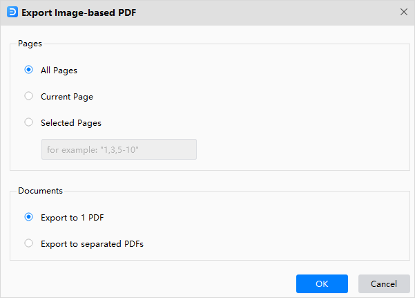 export to image-based pdf