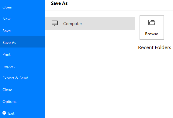 salvar arquivo como opção