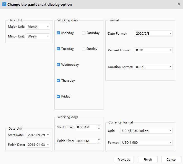 gantt data import wizard