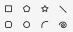 Tool zum Zeichnen von Formen auf der Registerkarte Symbole
