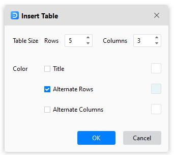 Insert Tables