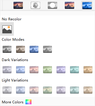 recolor picture menu