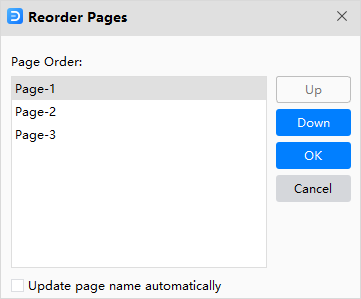 reorder page window