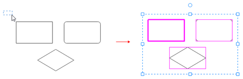 select multiple shapes