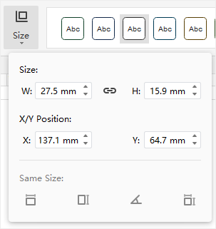 size option menu