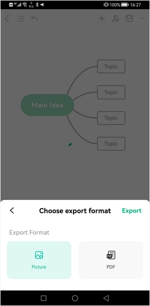 EdrawMind android Save & Export