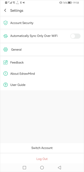 EdrawMind android setting