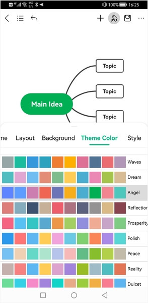 EdrawMind android Theme color