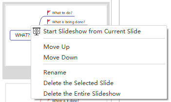 opções para mover slide
