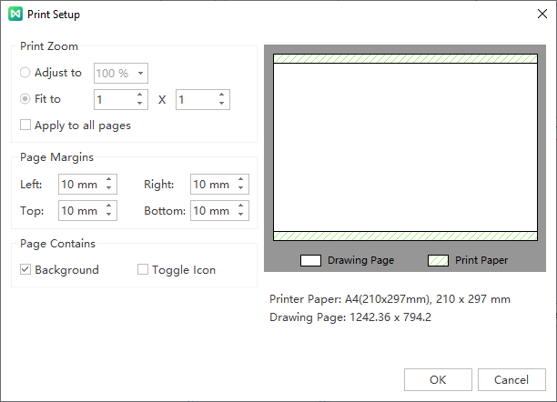 print setup window