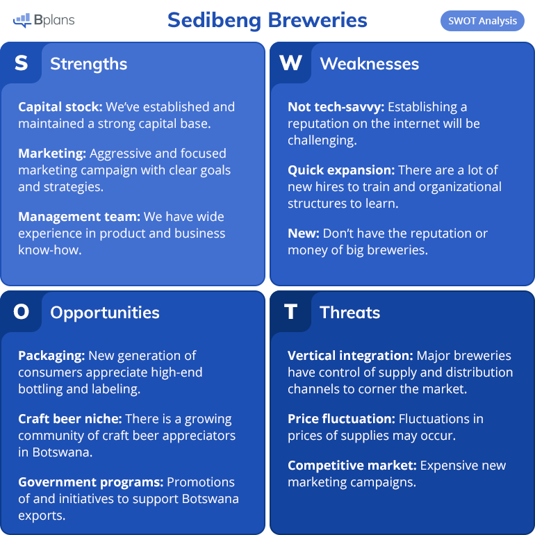 Análise SWOT da Sedibeng Breweries