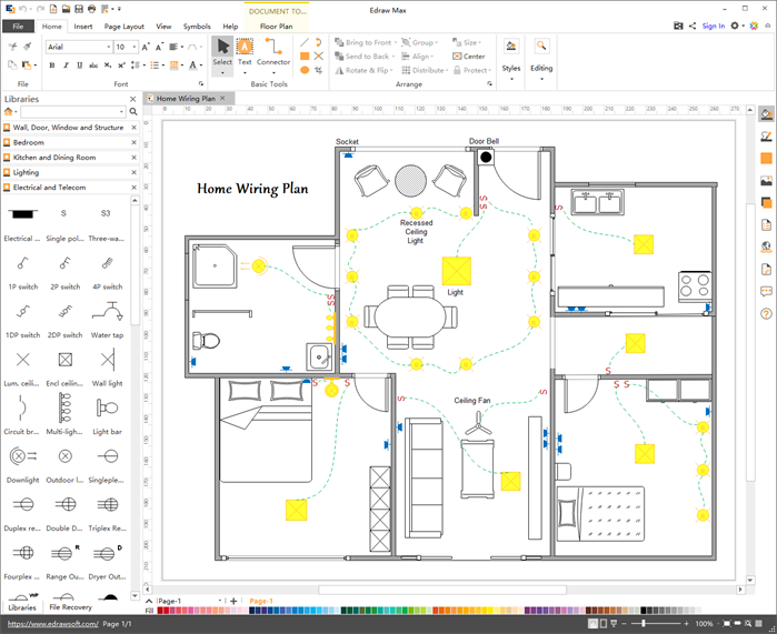 Home Wiring  point toward Software - Making Wiring Plans Easily