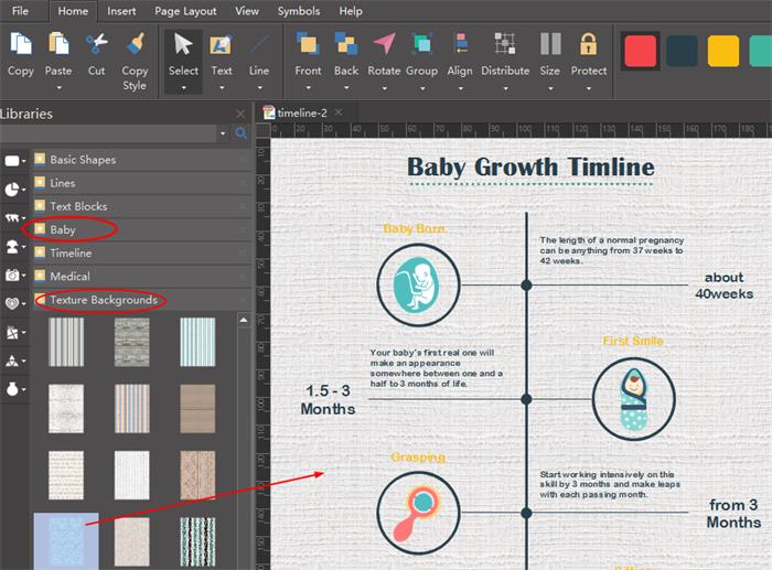 Draw Baby Growth Timeline