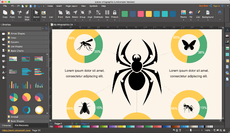 pagina iniziale di edraw infographic