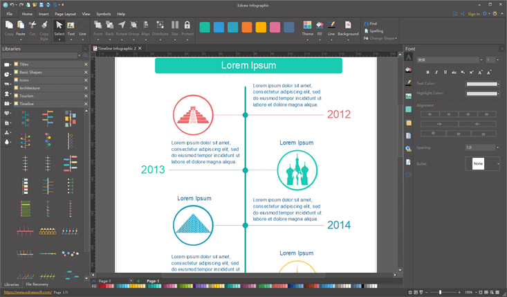 linea temporale in edraw infographic