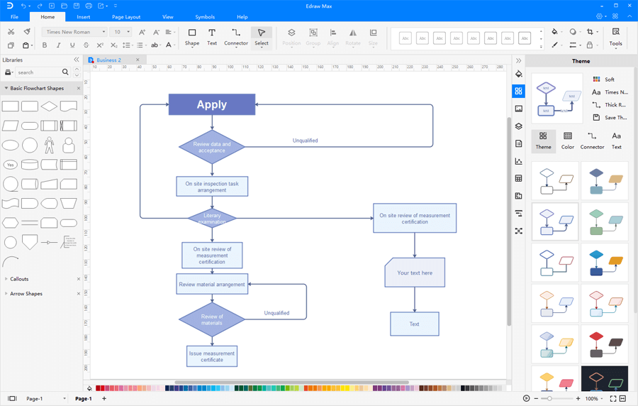 design flowchart with edrawmax