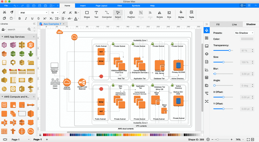 draw network diagram with edraw max