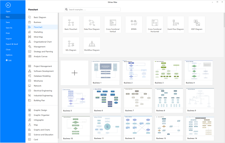 start page of edraw max