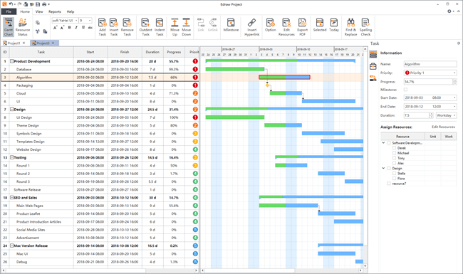 start page of EdrawProj