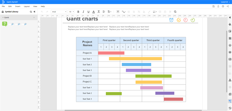 ejemplo de diagrama de Gantt