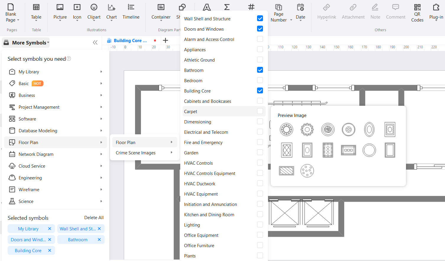 floor plan symbol library