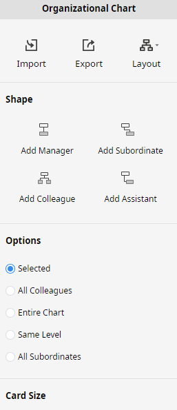 org chart pane