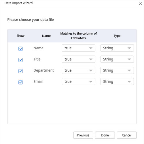 org data import wizard