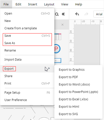 save and export button