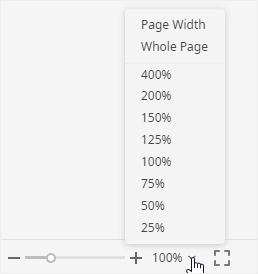 zoom page buttons