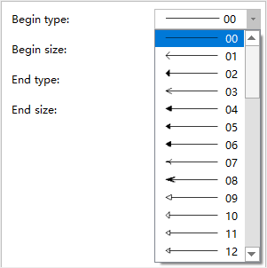 option de type de flèche