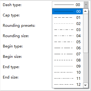 dash type option