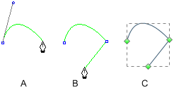 draw a curve with a straight line