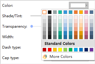 option de couleur de ligne