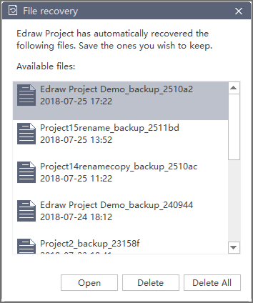 open saved files