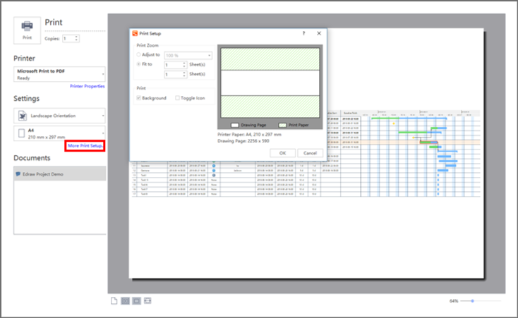 ventana de configuración de impresión