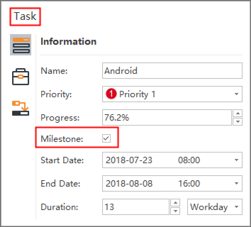 milestone option