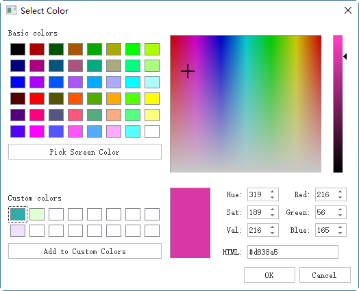 select color window