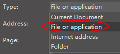 file or application option