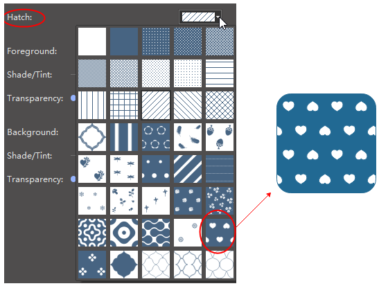 pre-defined hatch type