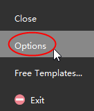 options button