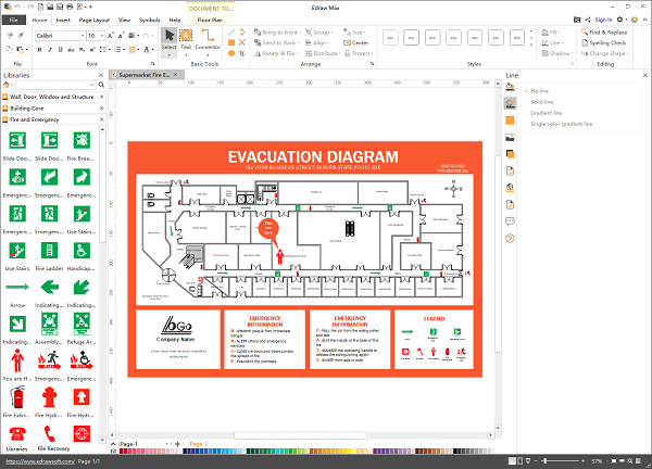 Diagramme d'évacuation