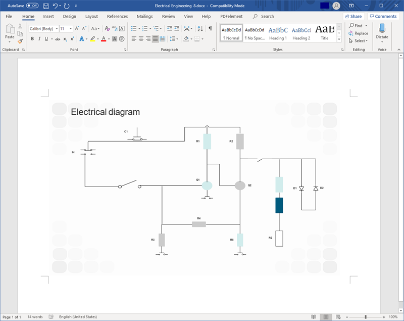 Diagrama de circuito en Formato de Word