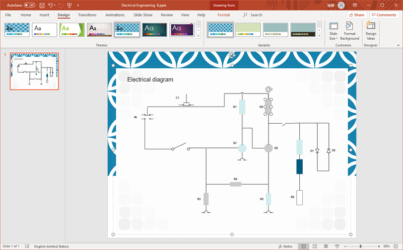 Editer les symboles d'un schéma de circuit pour PowerPoint