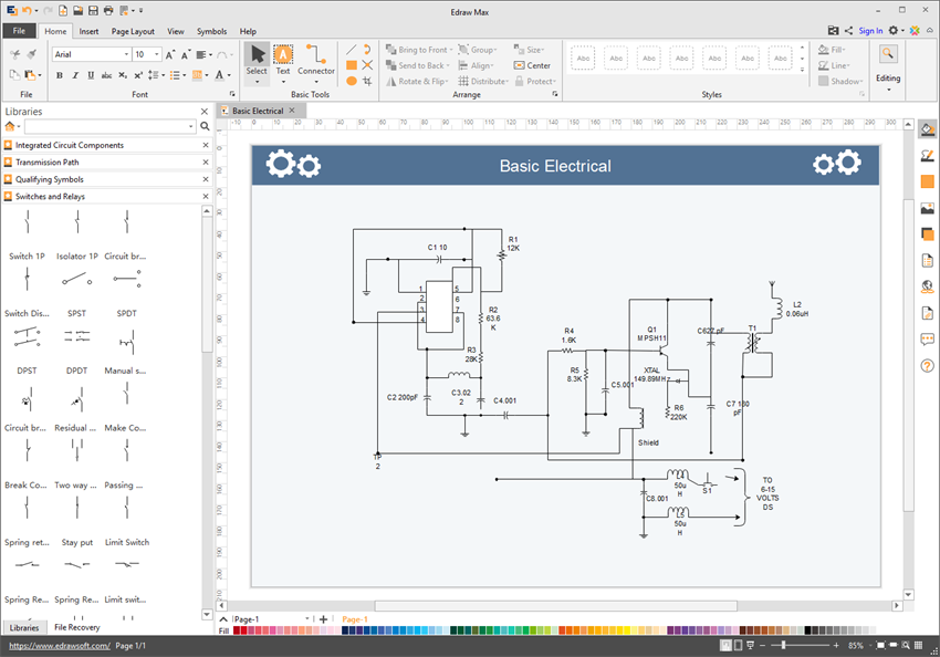 software de diagramas elétricos Edraw