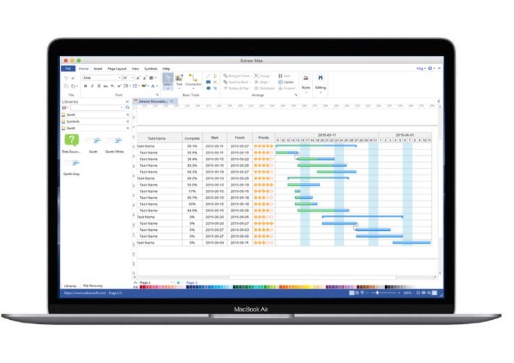 Diagrama de Gantt Alternativa de Visio