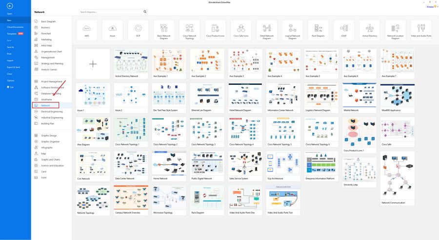 Abrir diagrama de rede