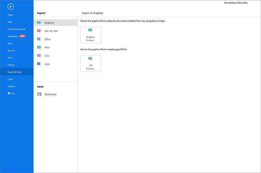 Salve ou exporte diagramas de rede no EdrawMax